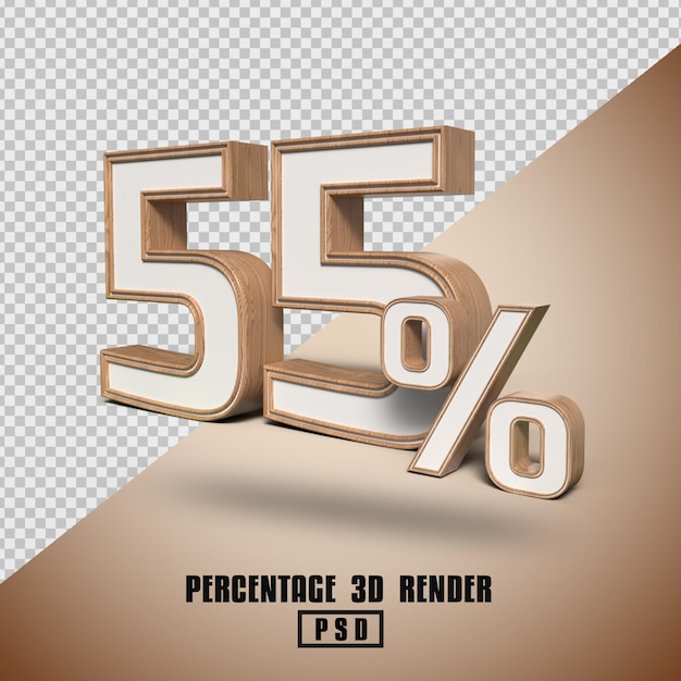 Renderização 3d do número percentual