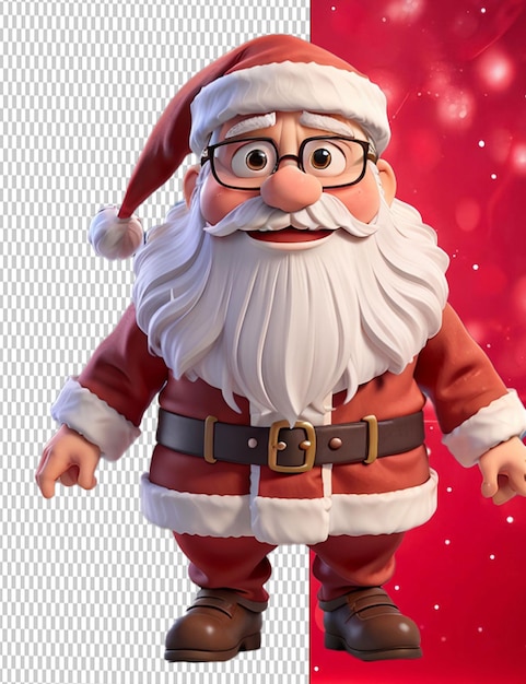 PSD renderização 3d do papai noel no natal