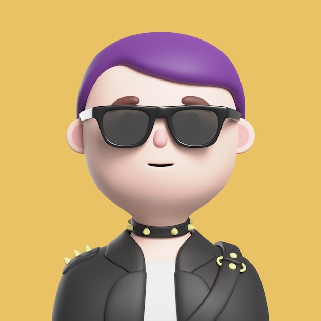 PSD renderização 3d do personagem avatar