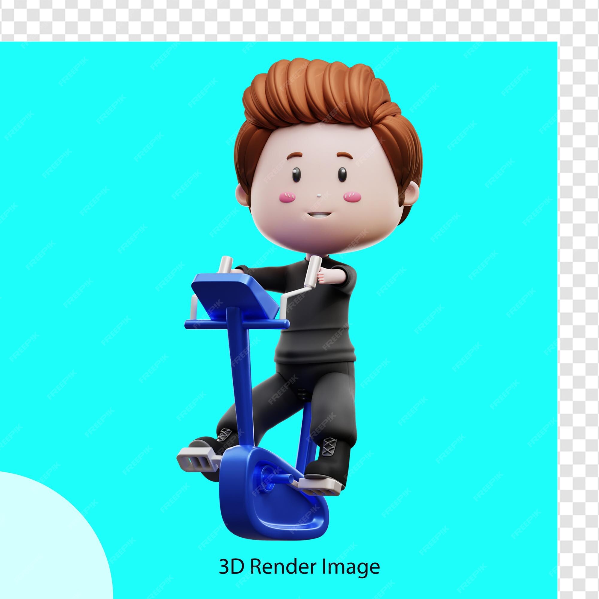 ilustração de ícone 3d de avatar de membro de ginásio masculino