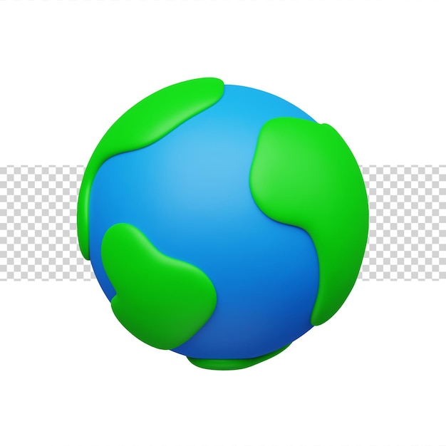 Renderização 3d do planeta Terra isolada para educação e diversão