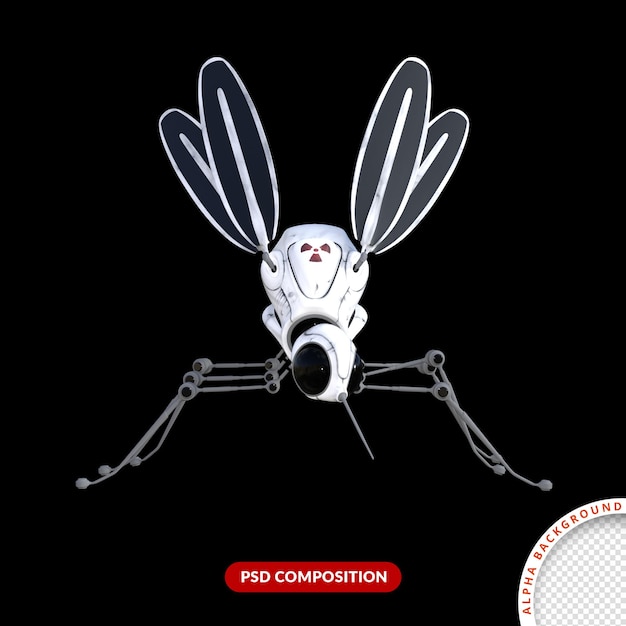 PSD renderização 3d do robô mosquito