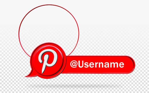 PSD renderização 3d do rótulo do pinterest de ícone de banner isolado