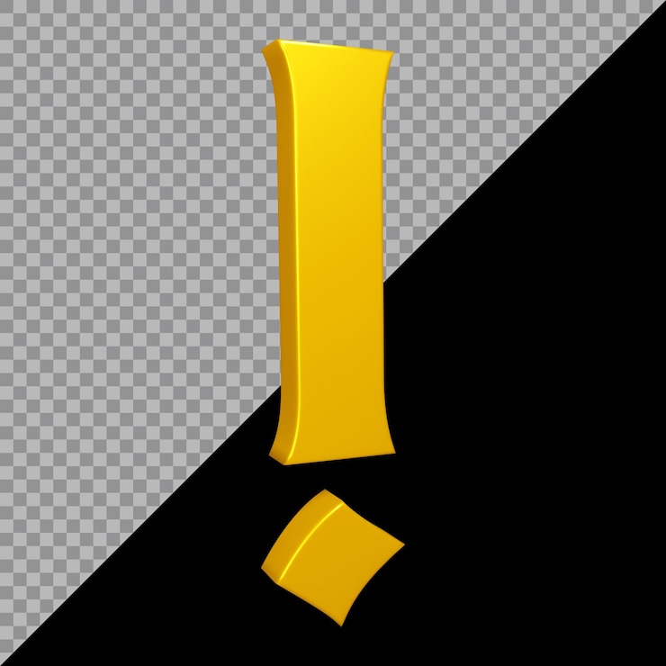 PSD renderização 3d do símbolo de exclamação
