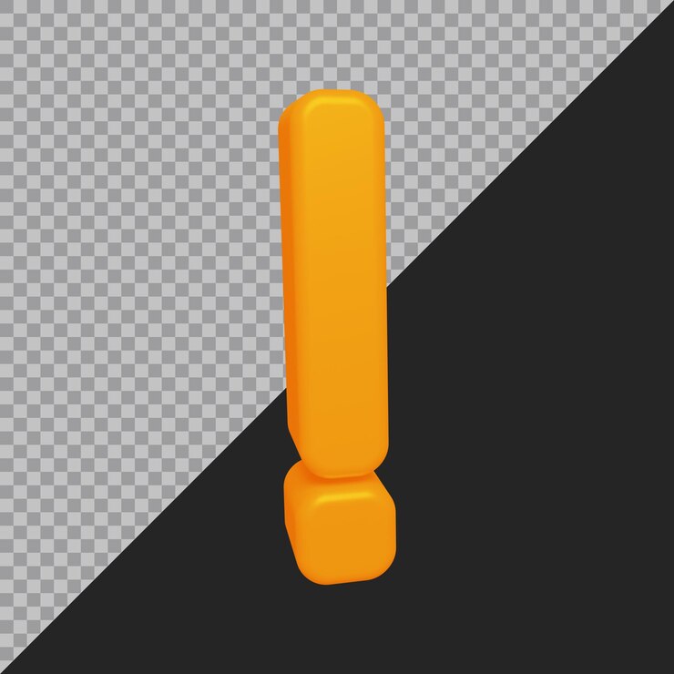 PSD renderização 3d do símbolo de exclamação
