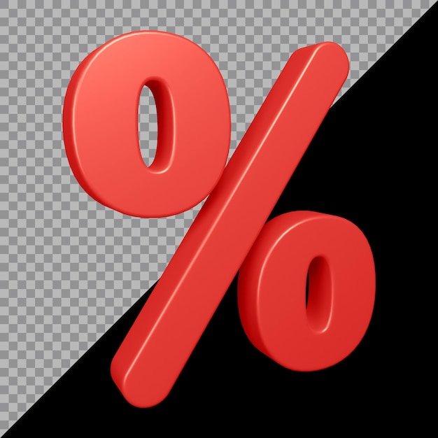 Renderização 3D do símbolo de porcentagem
