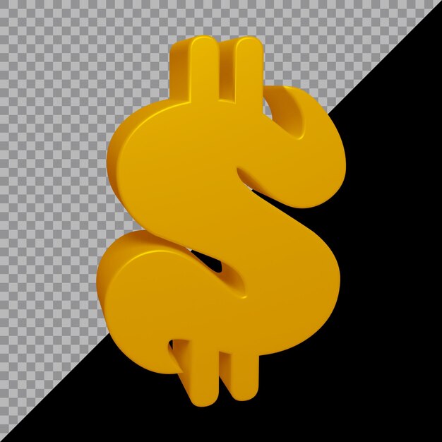 Renderização 3d do símbolo do dólar