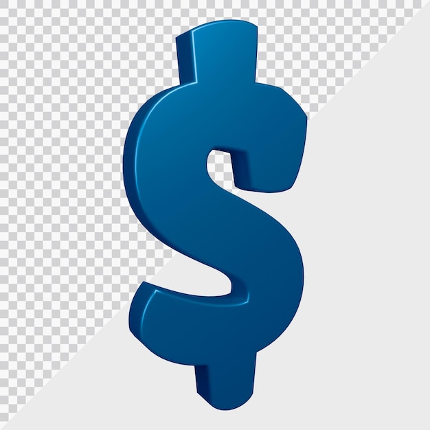 PSD renderização 3d do símbolo do dólar