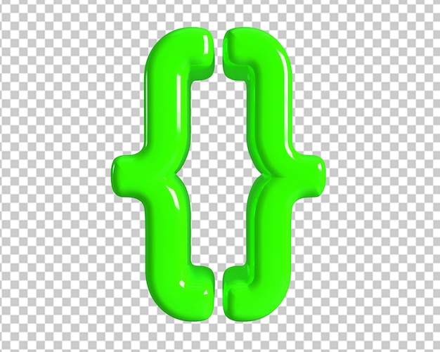 Renderização 3d do sinal verde do ícone de código