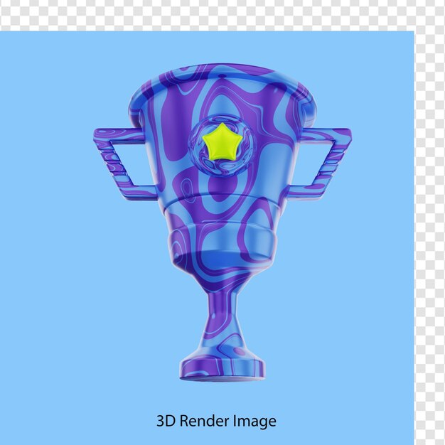 PSD renderização 3d do troféu estrela campeão