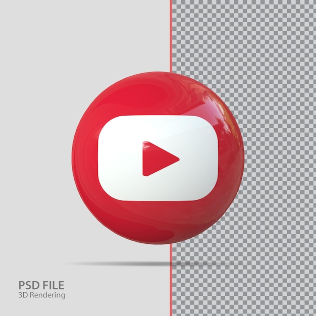 Renderização 3d do youtube na mídia social