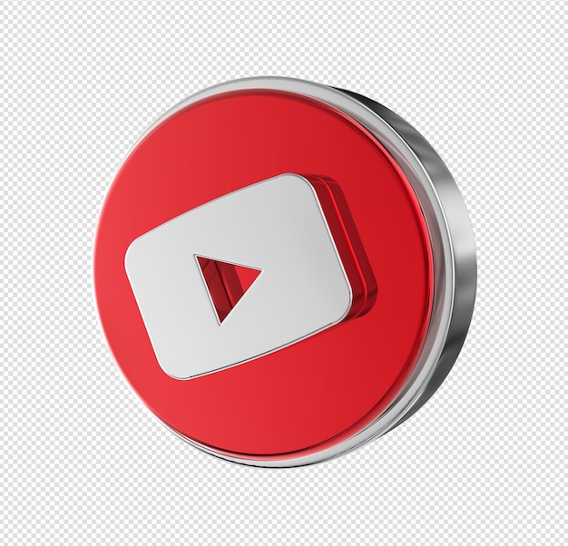 Renderização 3d do youtube nas redes sociais