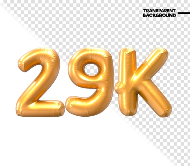 PSD renderização 3d em ouro de 29k