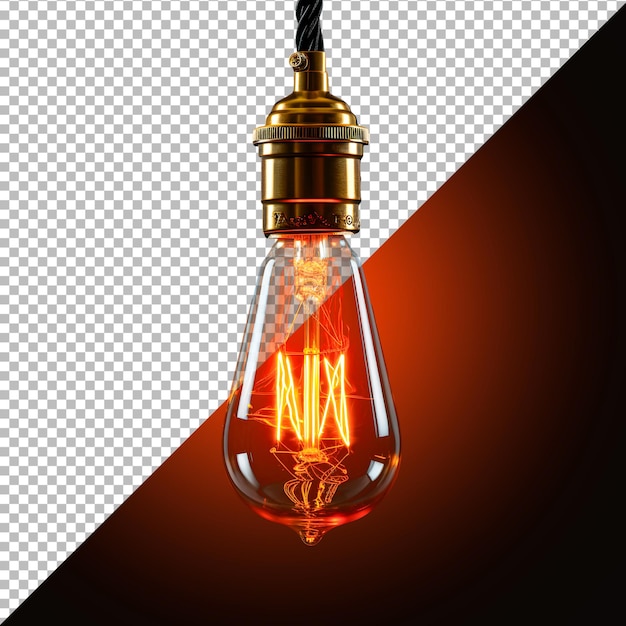 PSD renderização 3d em png antiga lâmpada incandescente