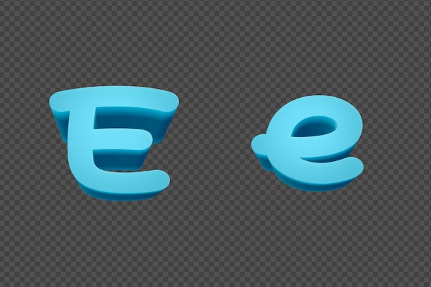renderização 3D fonte estilo cartoon letras minúsculas e maiúsculas