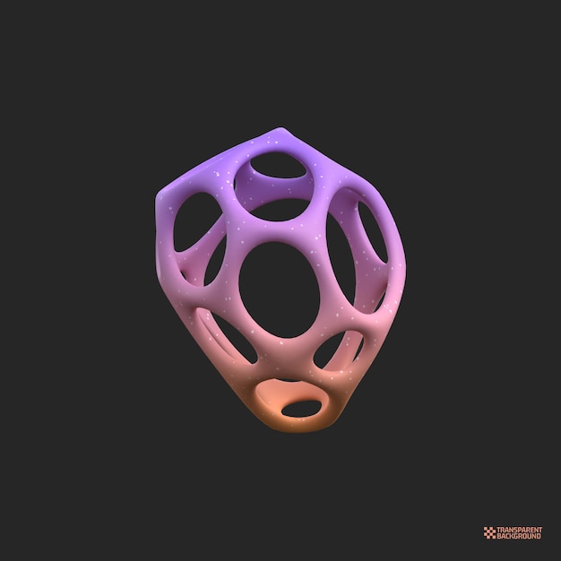Renderização 3d formas geométricas da arte do objeto gradiente abstrato