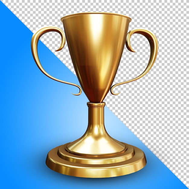 Renderização 3d golden trophy isolada