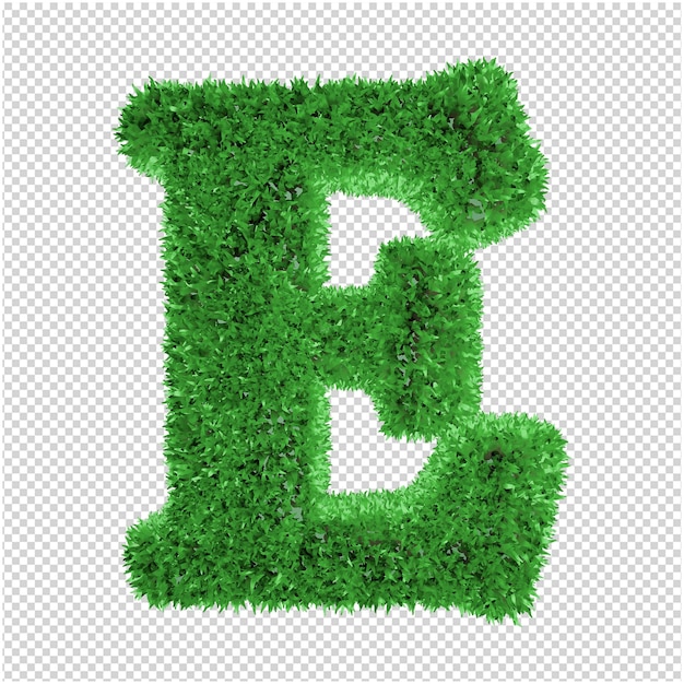 Renderização 3d grass letter