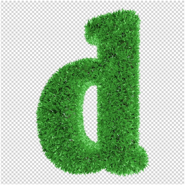 PSD renderização 3d grass letter