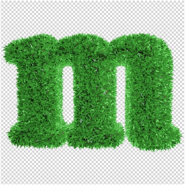 PSD renderização 3d grass letter