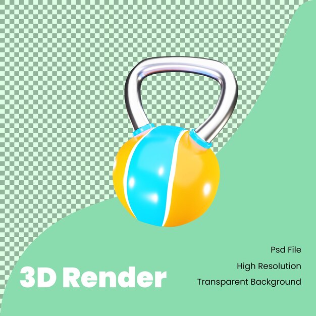 Renderização 3d ícone de sino de chaleira