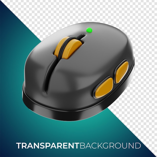 PSD renderização 3d ícone do rato jogador premium no fundo isolado png