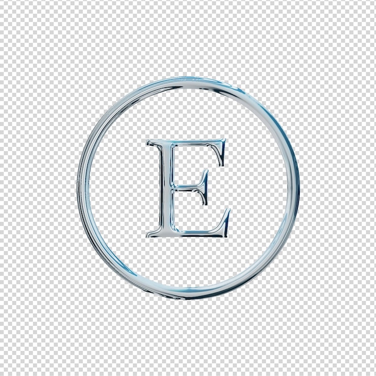 PSD renderização 3d ícone etsy cromado brilhante
