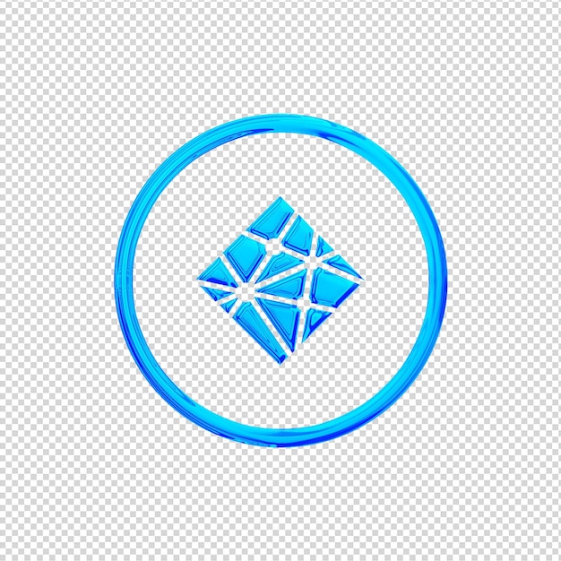 Renderização 3D Ícone Netlify Azul Brilhante