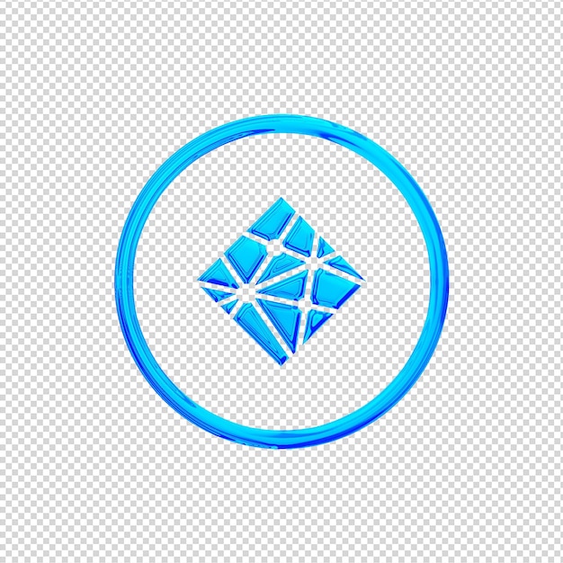 PSD renderização 3d ícone netlify azul brilhante