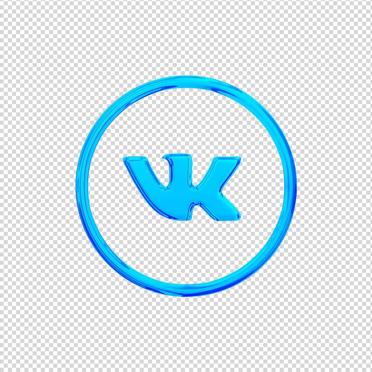 PSD renderização 3d ícone vk azul brilhante