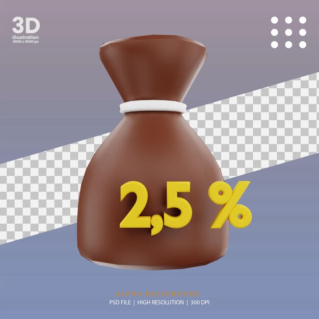 PSD renderização 3d ilustração zakat