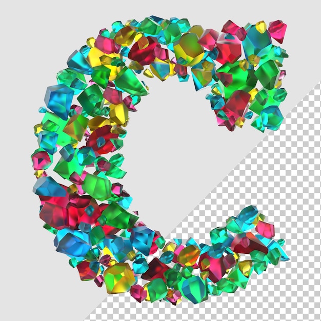 Renderização 3d isolada com diamante letra c