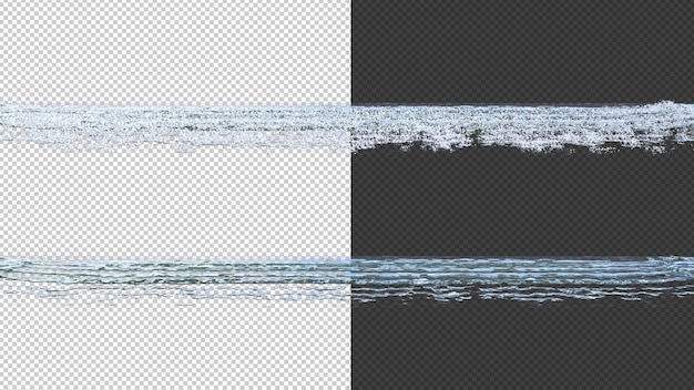 PSD renderização 3d isolada da superfície das ondulações da água