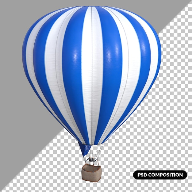 PSD renderização 3d isolada de balão de ar quente