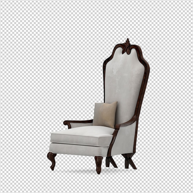 Renderização 3D isolada de cadeira
