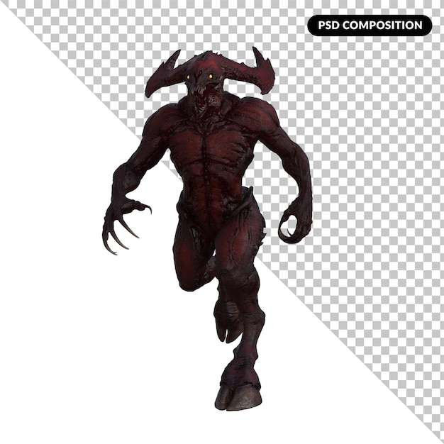 Renderização 3d isolada de demônio