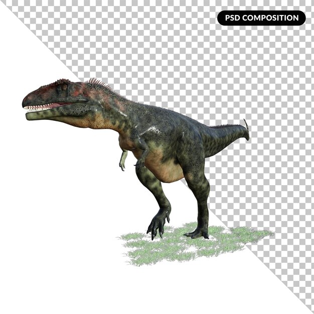 PSD renderização 3d isolada de dinossauro