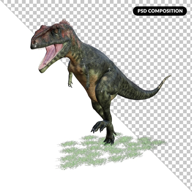 PSD renderização 3d isolada de dinossauro