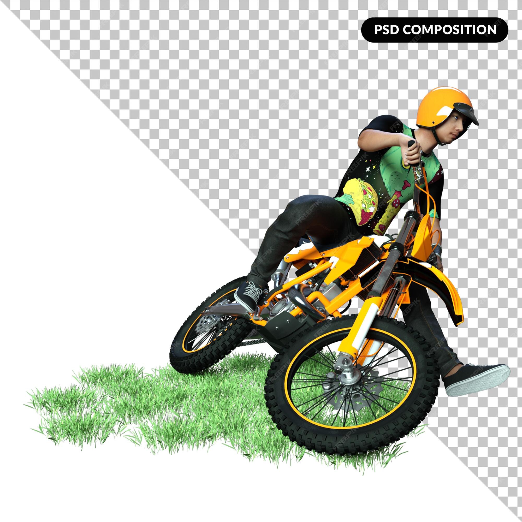 Renderização 3d isolada de motocicleta de trilha