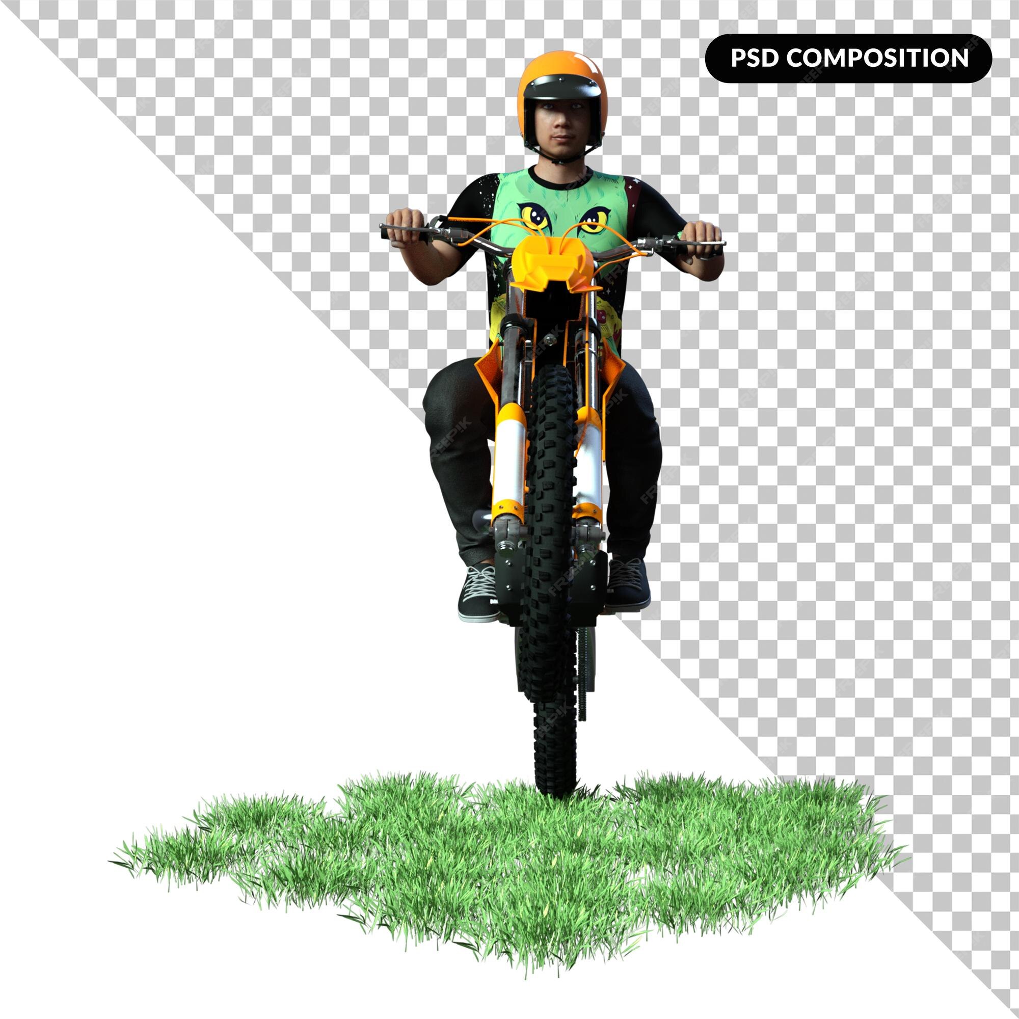 Renderização 3d isolada de motocicleta de trilha