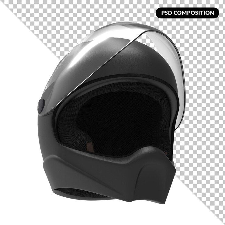 PSD renderização 3d isolada de motocicleta de capacete