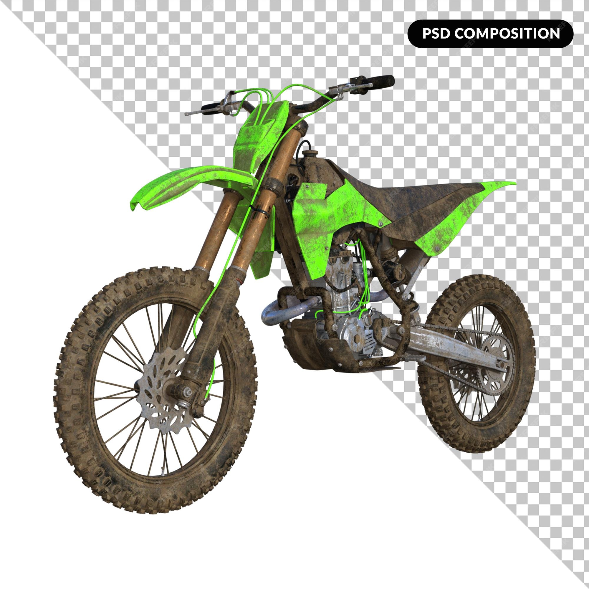 Renderização 3d isolada de motocicleta de trilha