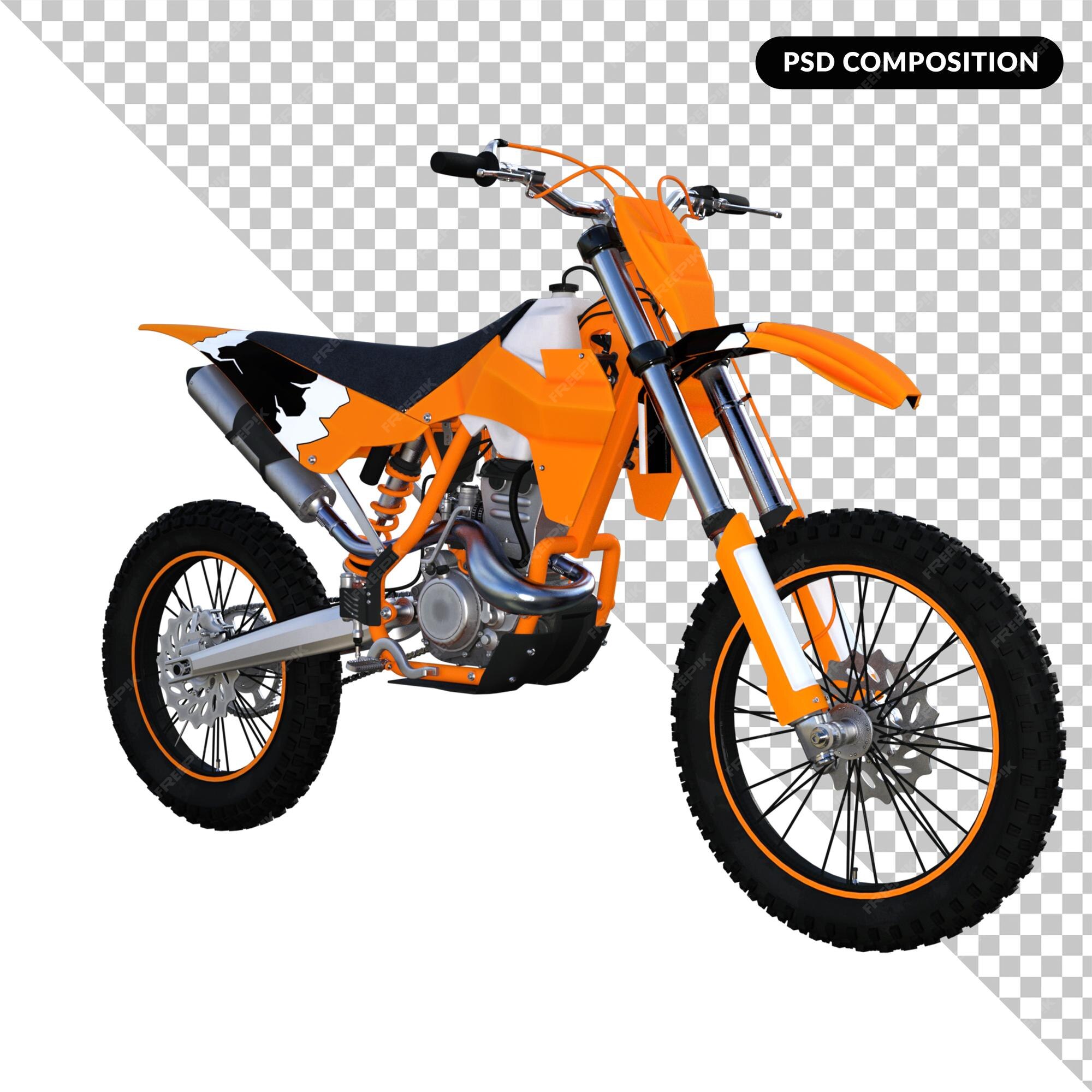 Renderização 3d isolada de motocicleta de trilha