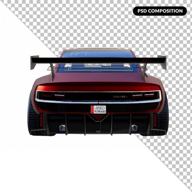 Renderização 3d isolada de supercarro