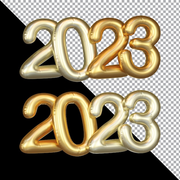 Renderização 3d isolada do ano novo 2023 para elemento de design