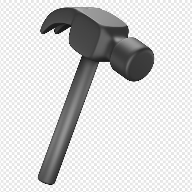 Renderização 3D isolada do ícone do martelo psd