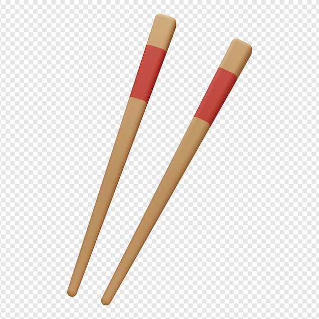 Renderização 3D isolada do ícone do pauzinho psd