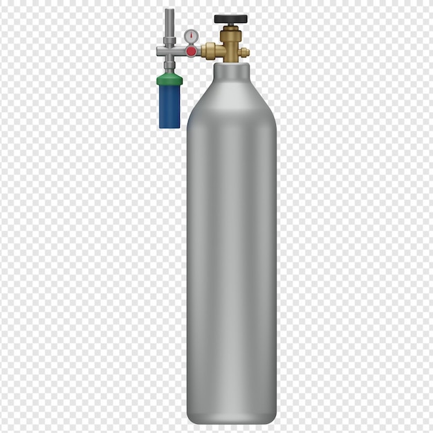 Renderização 3D isolada do ícone do tubo de oxigênio psd