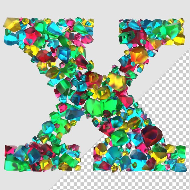 PSD renderização 3d isolada letra de diamante x