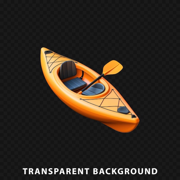 Renderização 3d kayak isolado em fundo transparente